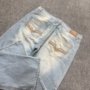 Y2K Halifax Jeans Men's 42x32 Light Wash Cotton Wide Leg Baggy Skater Blue